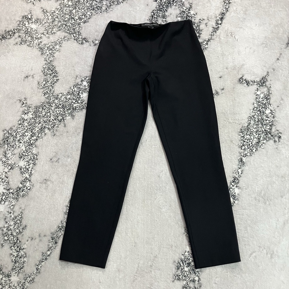 Ralph Lauren Black Label Womens 4 Black Slim Straight Leg Dress Pants Trousers
